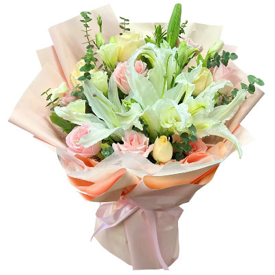 楚雄10朵玫瑰百合混搭，爱是难忘时刻
