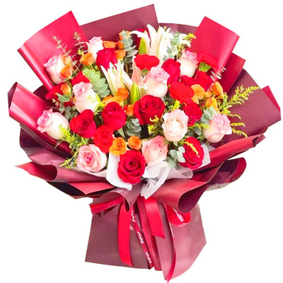 楚雄22朵玫瑰百合，追求真爱幸福